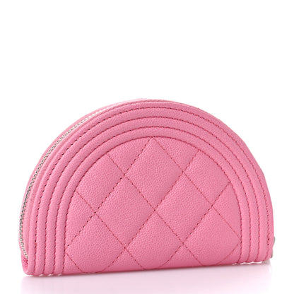 Chanel Caviar Quilted Boy Zipped Coin Purse Light Pink 3 of 10