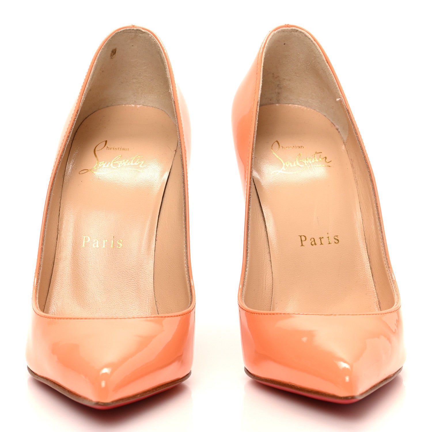 Christian Louboutin Patent Pigalle Follies 100 Pumps 36 Sunset 3 of 7