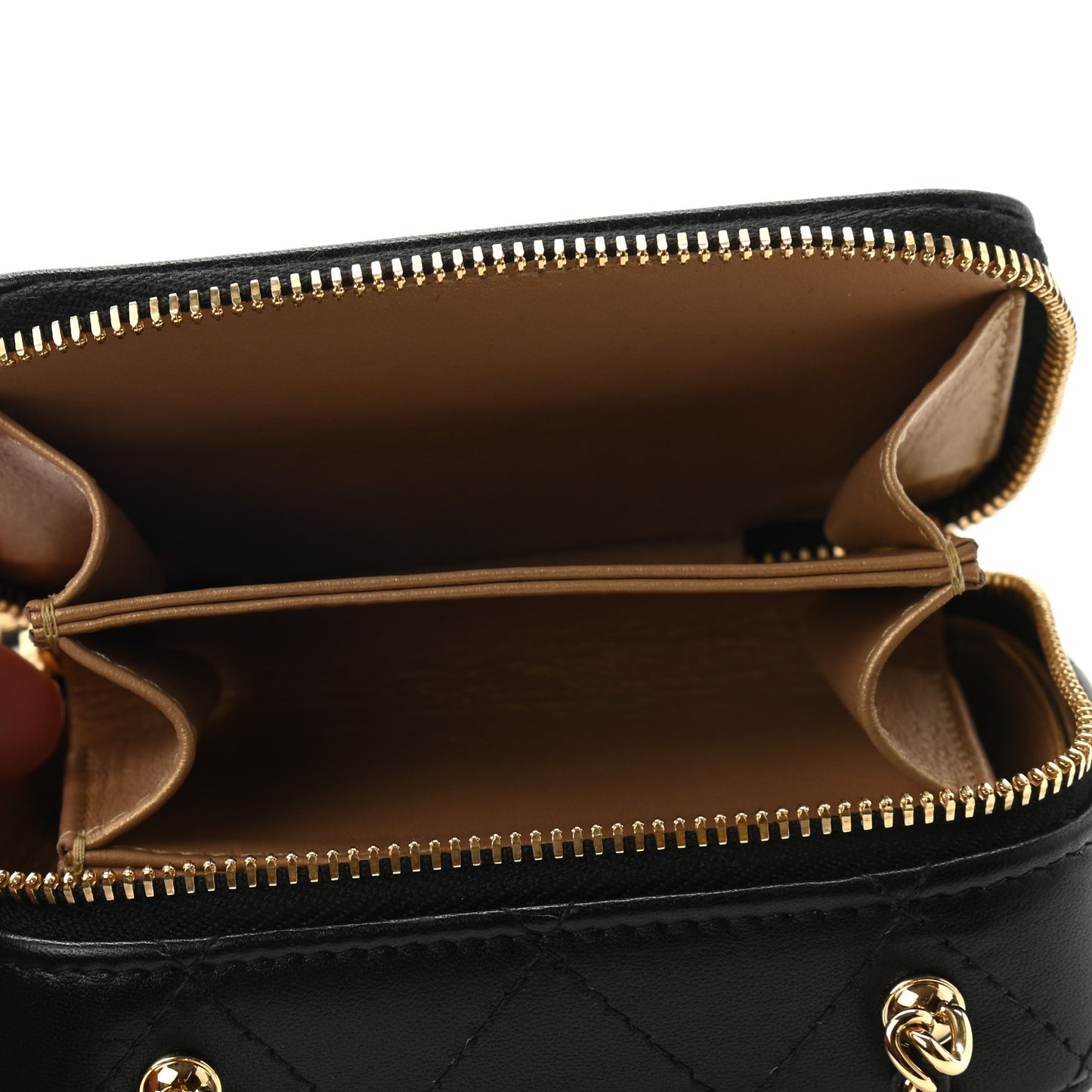 Lambskin Quilted Mini Golden Plate Clutch With Chain Black