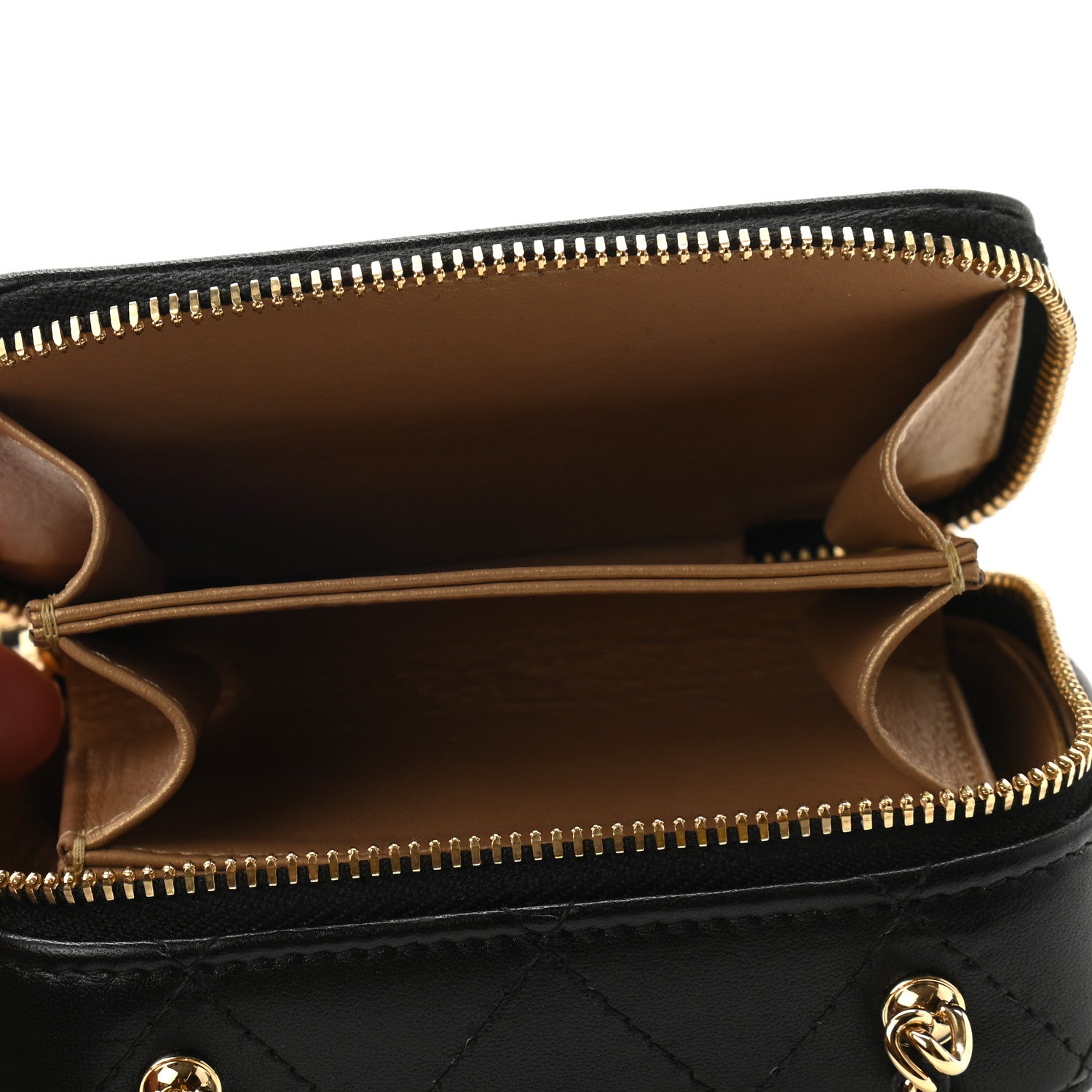 Chanel Lambskin Quilted Mini Golden Plate Clutch With Chain Black 5 of 7