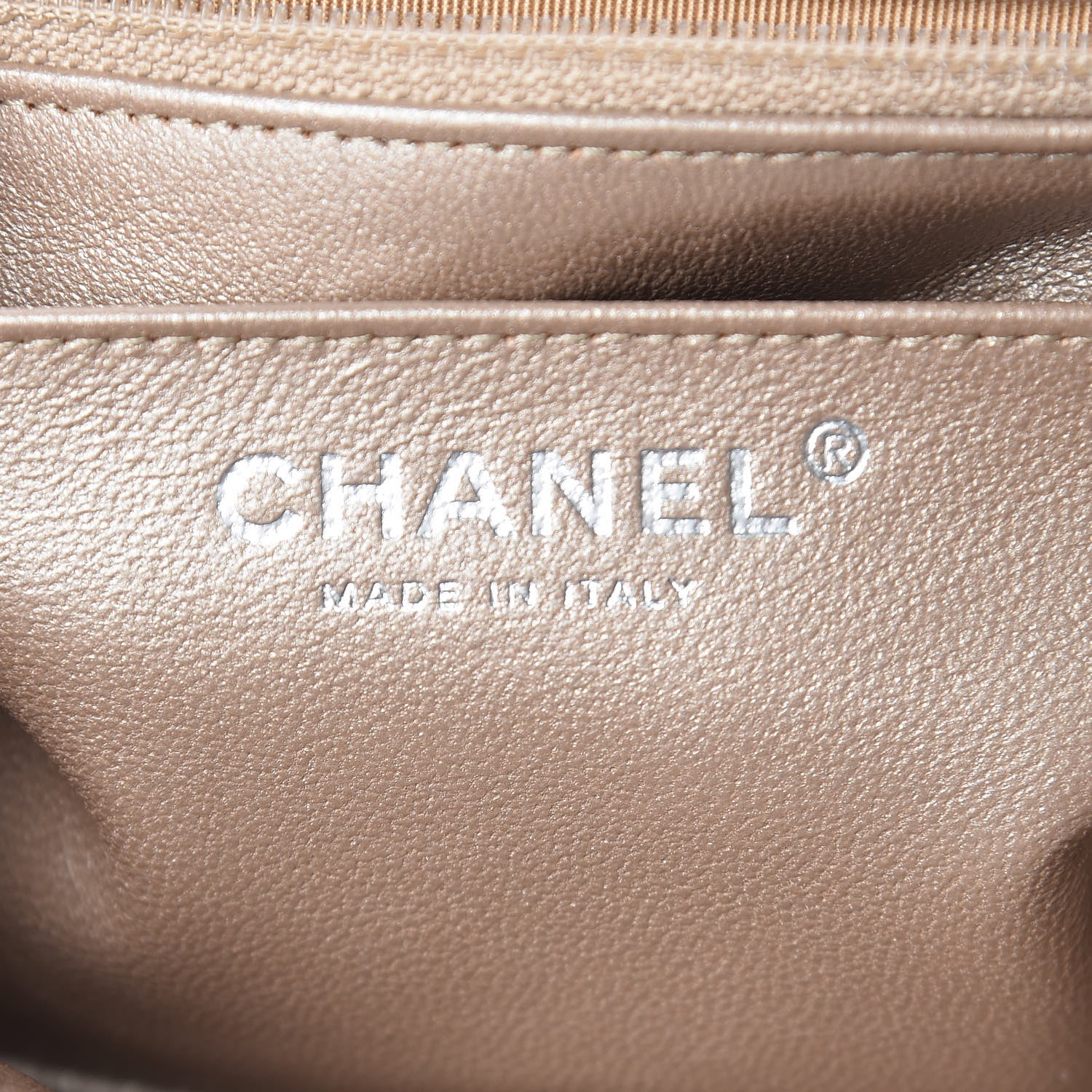 Chanel Metallic Lambskin Quilted Mini Square Flap Light Gold 8 of 10
