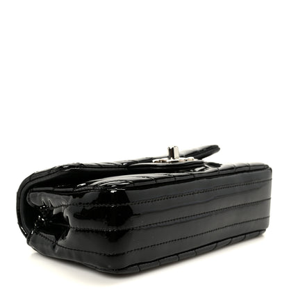 Chanel Patent Calfskin Chevron Quilted Extra Mini Flap Black 4 of 12