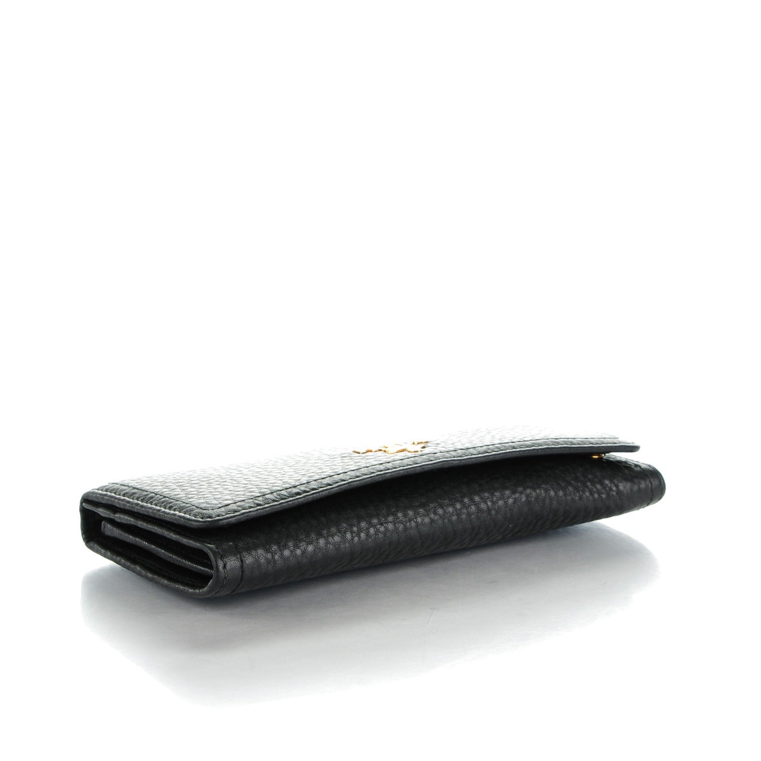 Prada Vitello Daino Continental Flap Wallet Nero Black 4 of 8