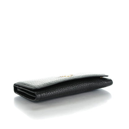 Prada Vitello Daino Continental Flap Wallet Nero Black 4 of 8