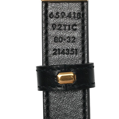 Gucci Calfskin GG Supreme Monogram Double G Reversible 20mm Belt 80 32 Beige Ebony Black 3 of 5