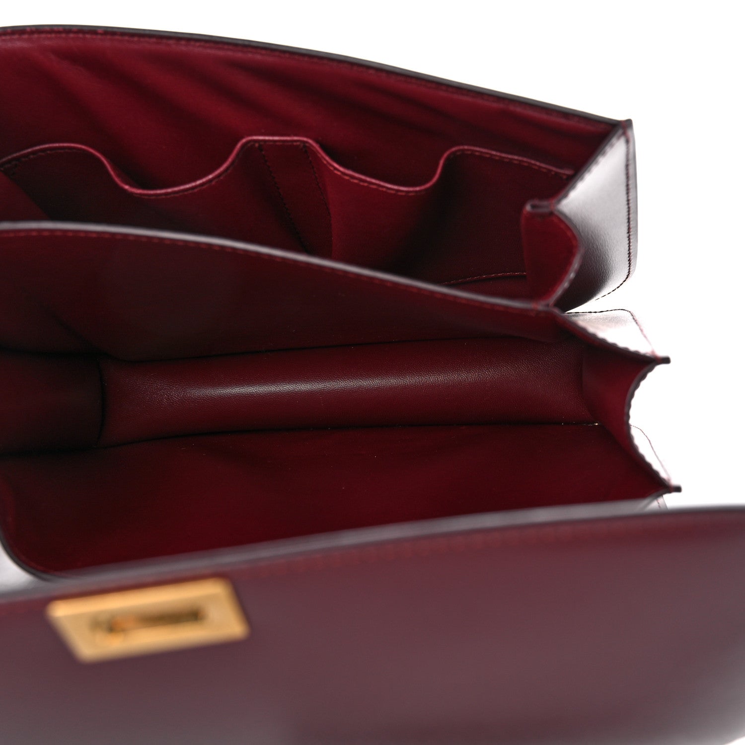 Celine Liege Calfskin Medium Classic Box Flap Bag Burgundy 5 of 15