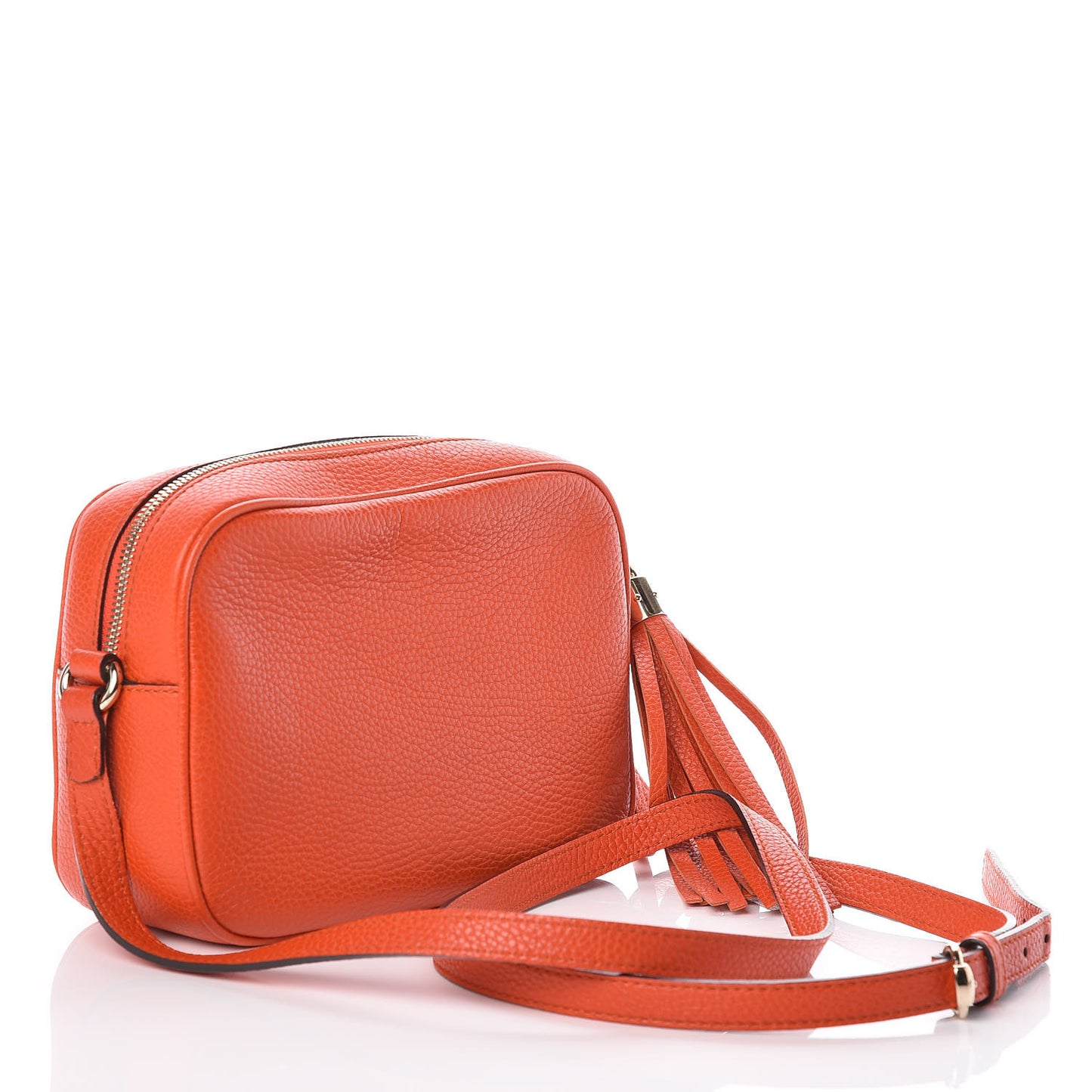 Pebbled Calfskin Small Soho Disco Bag Sun Orange