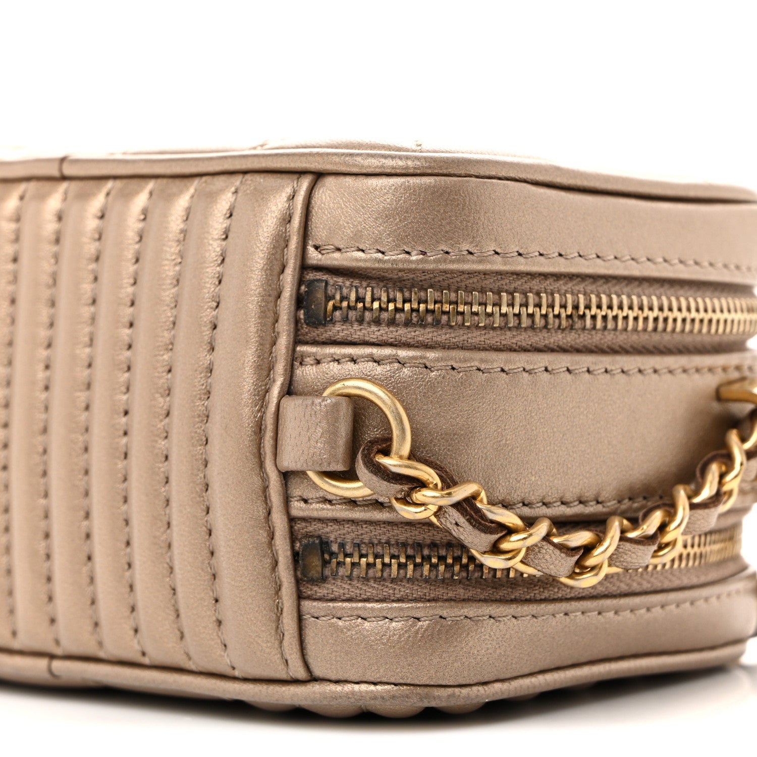 Chanel Metallic Lambskin Mini Coco Boy Camera Case Dark Gold 11 of 15