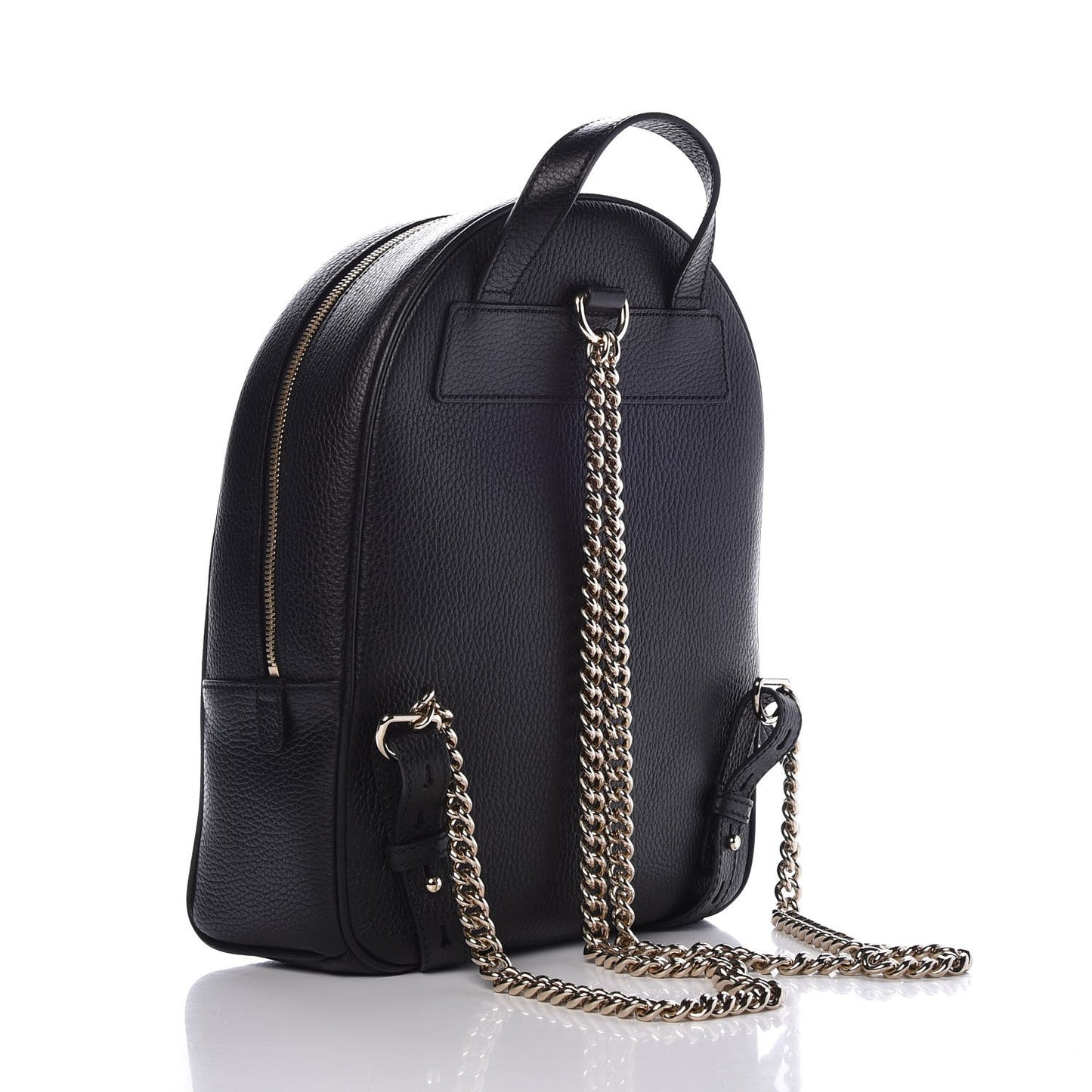 Pebbled Calfskin Soho Chain Backpack Black