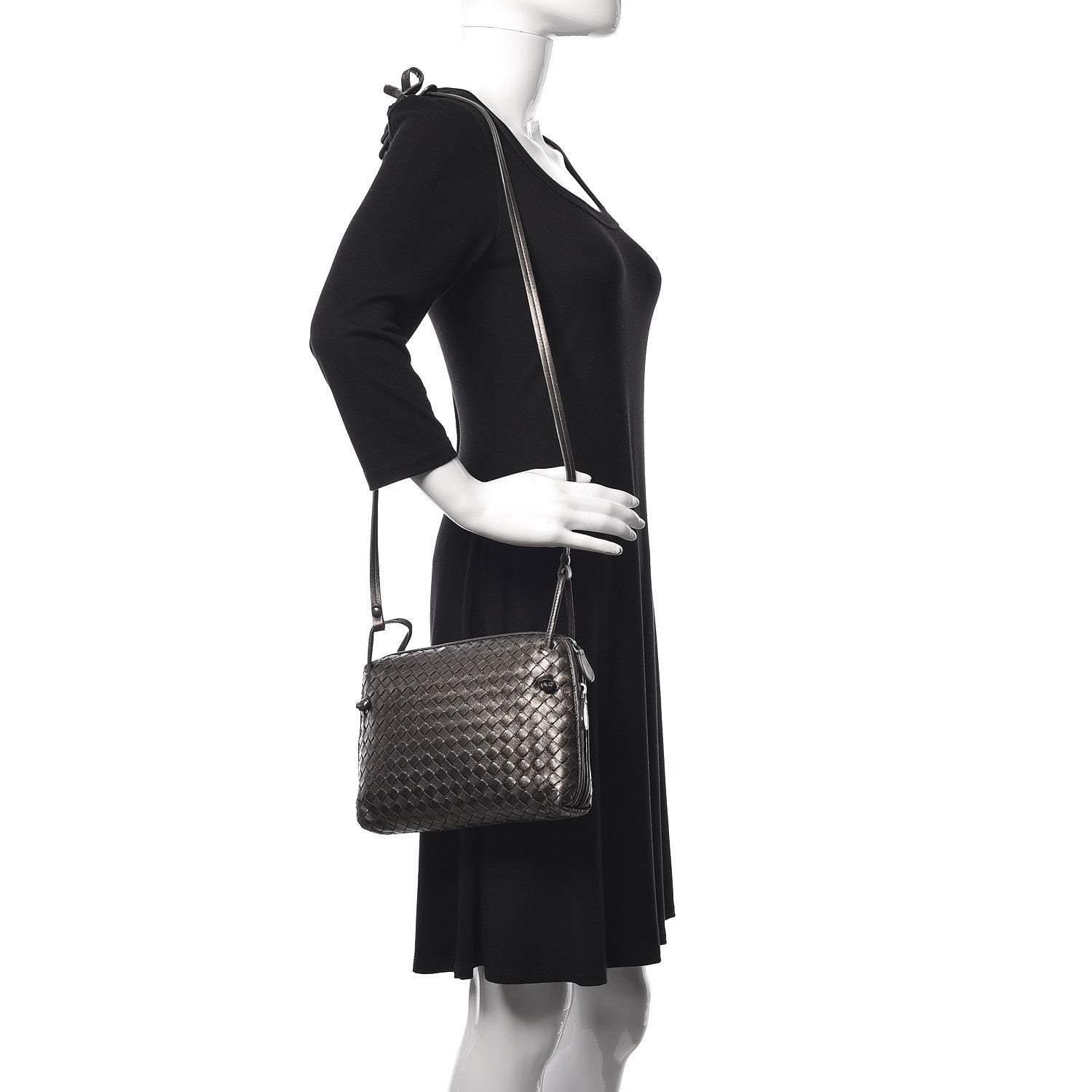 Bottega Veneta Metallic Nappa Intrecciato Nodini Crossbody Messenger Bronze 2 of 20