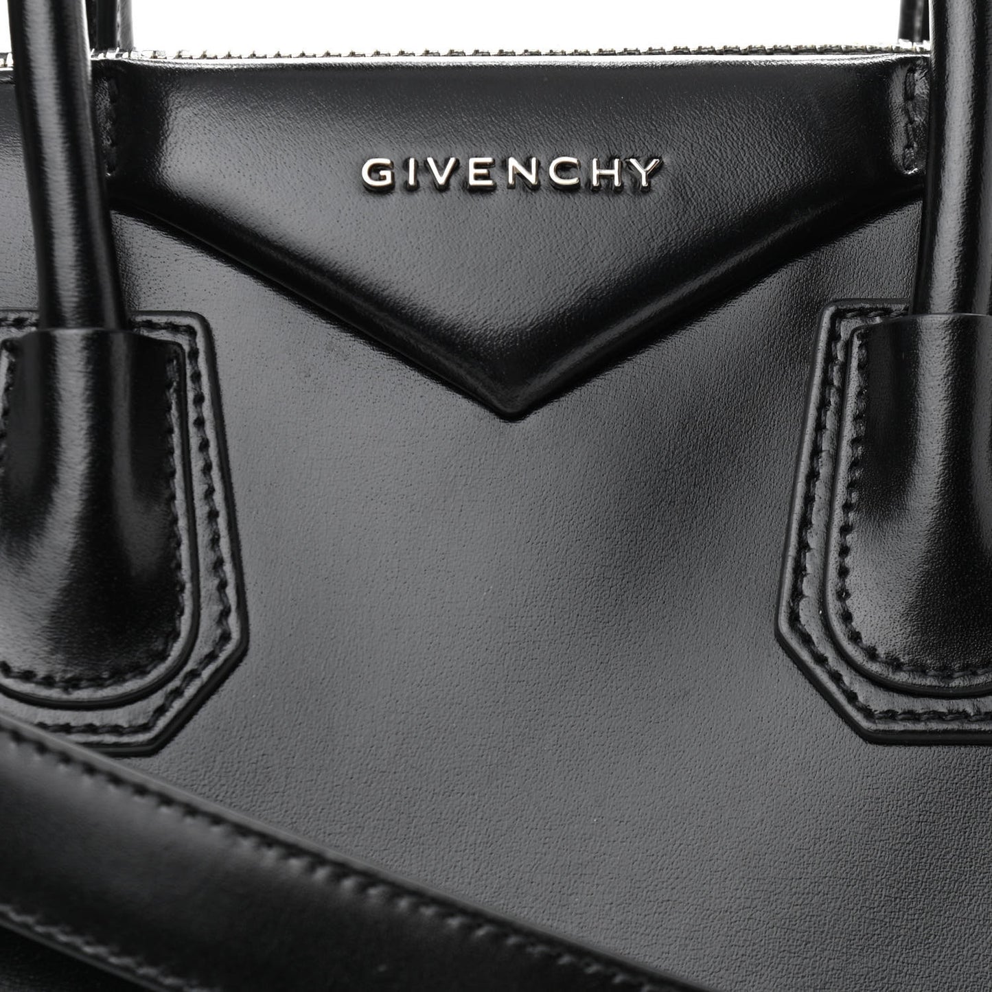 Shiny Lord Calfskin Small Antigona Black
