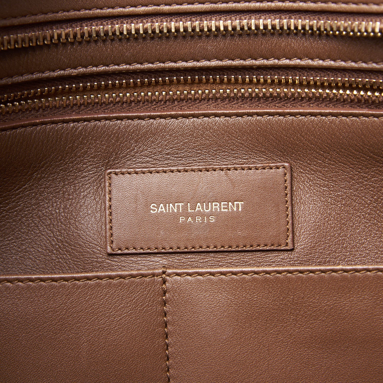 Saint Laurent Calfskin Medium Classic Y Cabas Brown 6 of 10
