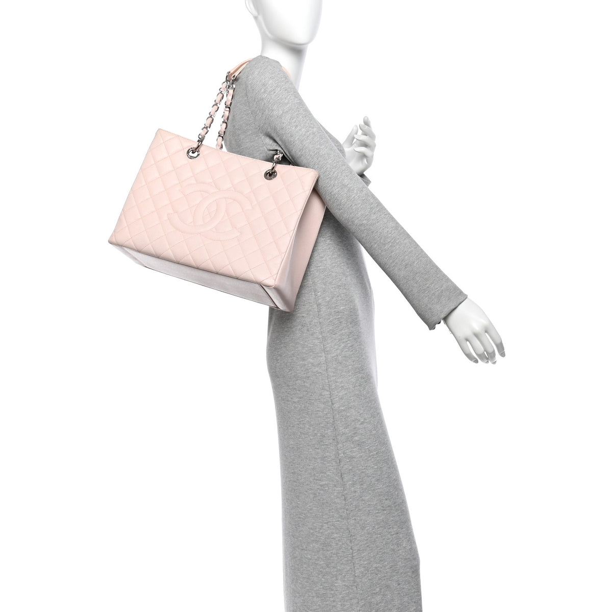 Chanel Caviar Quilted Grand Shopping Tote GST Light Pink 2 of 13