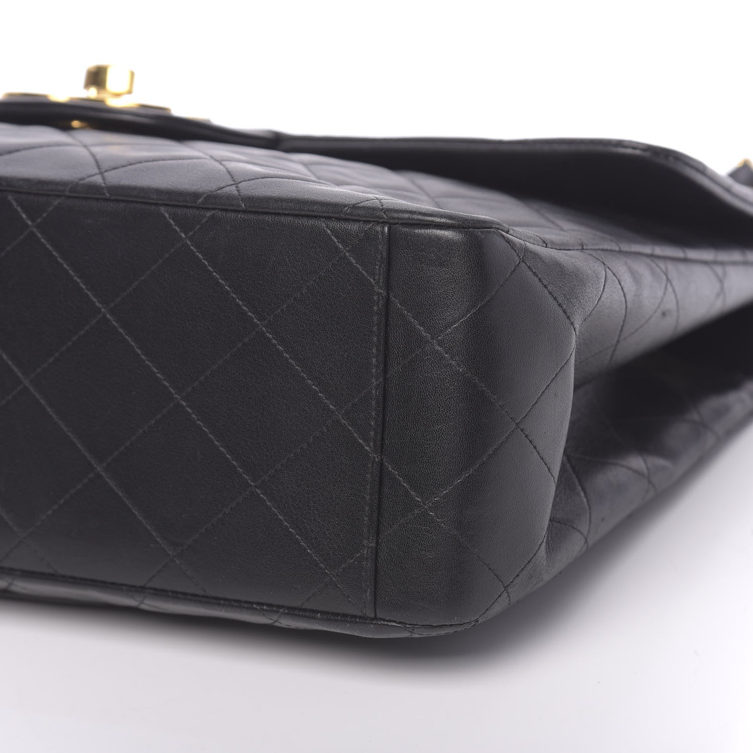 Chanel Lambskin Quilted XL Jumbo Single Flap Black 10 of 11