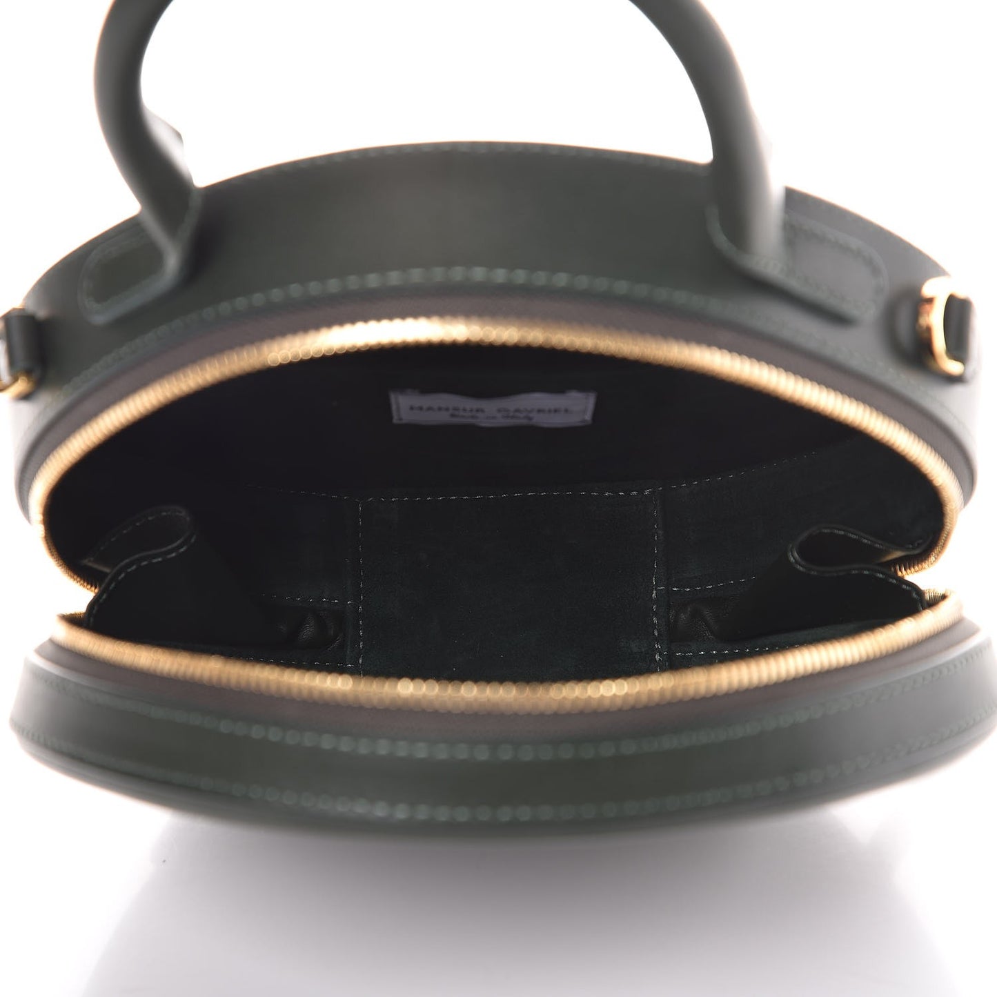 Calfskin Circle Crossbody Bag Moss