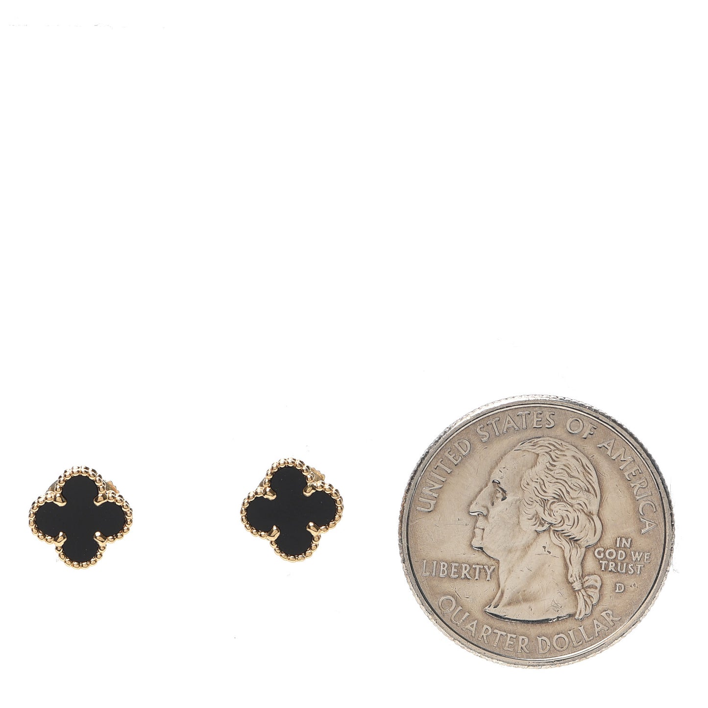 18K Yellow Gold Black Onyx Sweet Alhambra Earrings