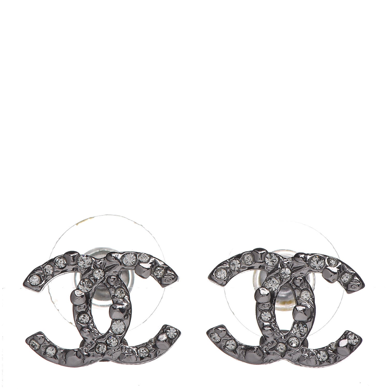 Chanel Ruthenium Crystal CC Earrings 1 of 4