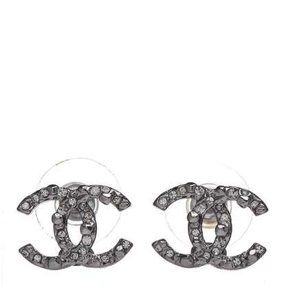 Chanel Ruthenium Crystal CC Earrings 1 of 4