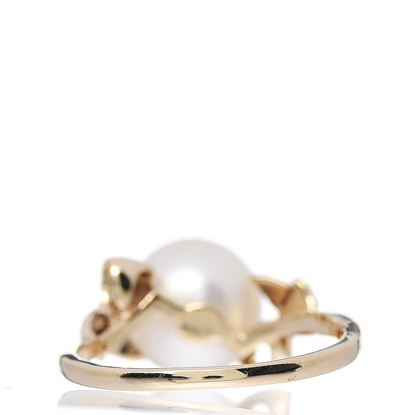 18K Yellow Gold Akoya Pearl 8.5mm Cocktail Ring 50 5.25