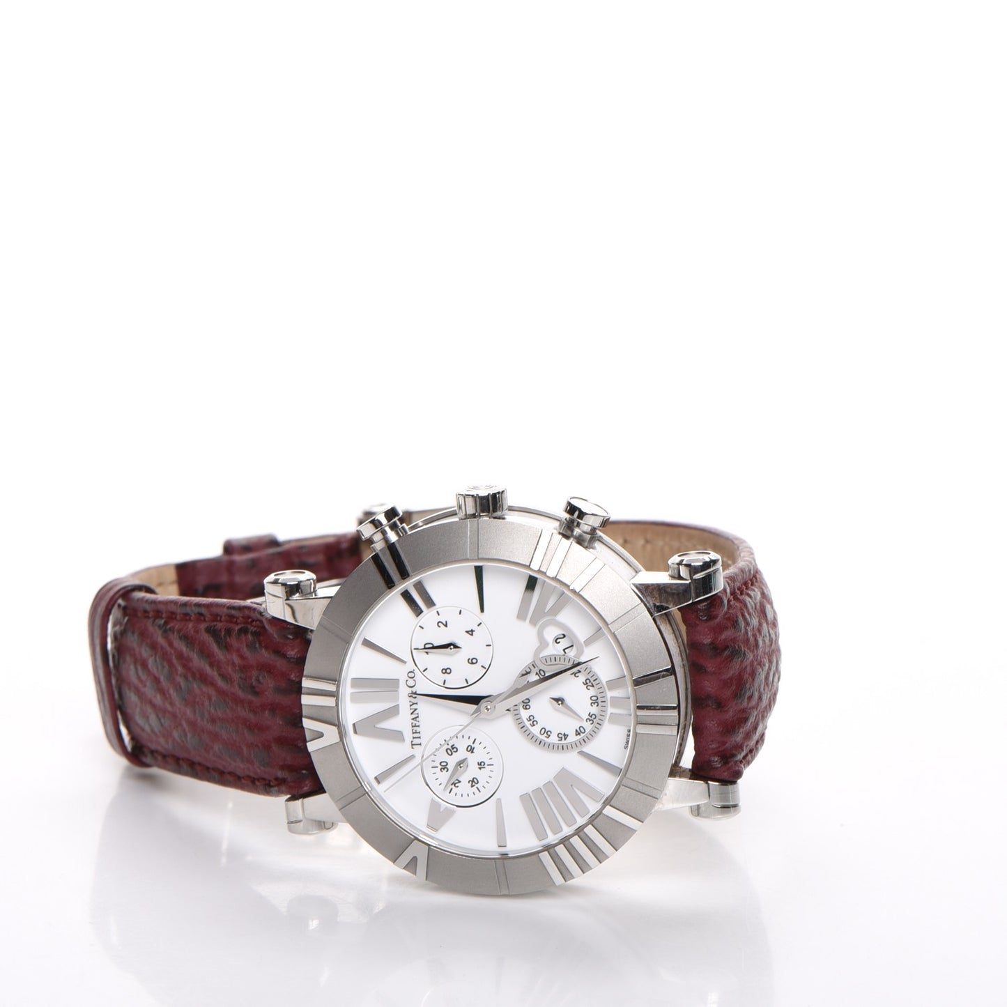 Stainless Steel Calfskin 36mm Atlas Chronograph Quartz Watch