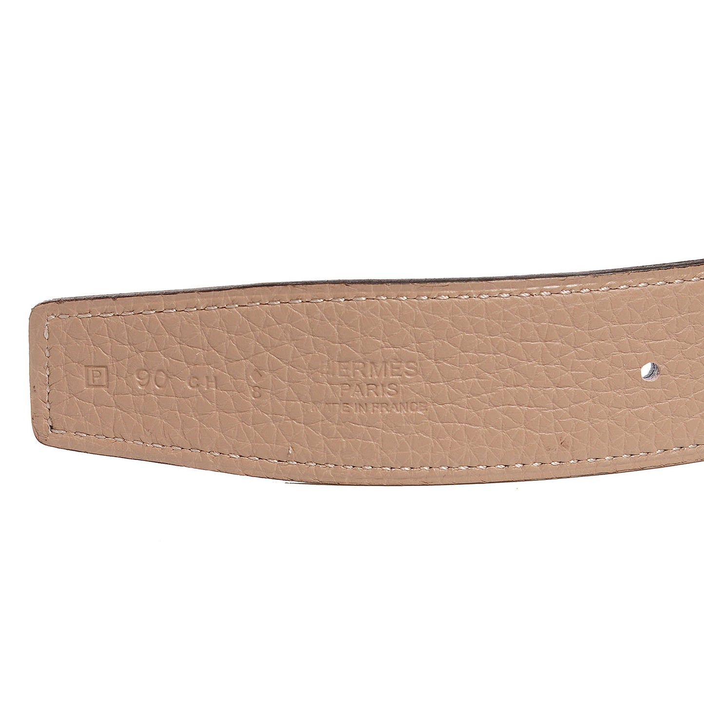 Taurillon Clemence Box 32mm Belt Strap 90 Parchemin Noir