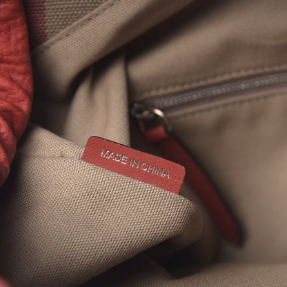 Burberry Grainy Calfskin Medium Ashby Hobo Cadmium Red 7 of 13