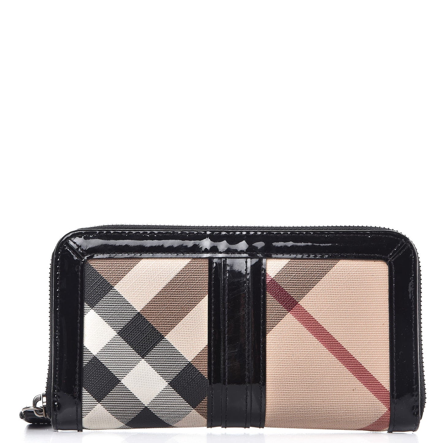 Supernova Check Large Ziggy Zip Around Wallet Black