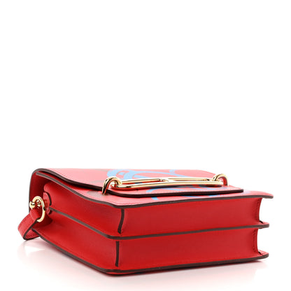 Hermes Swift Printed Eperon d'Or Mini Sac Roulis Rouge De Coeur Bleu Frida Rouge H 4 of 13