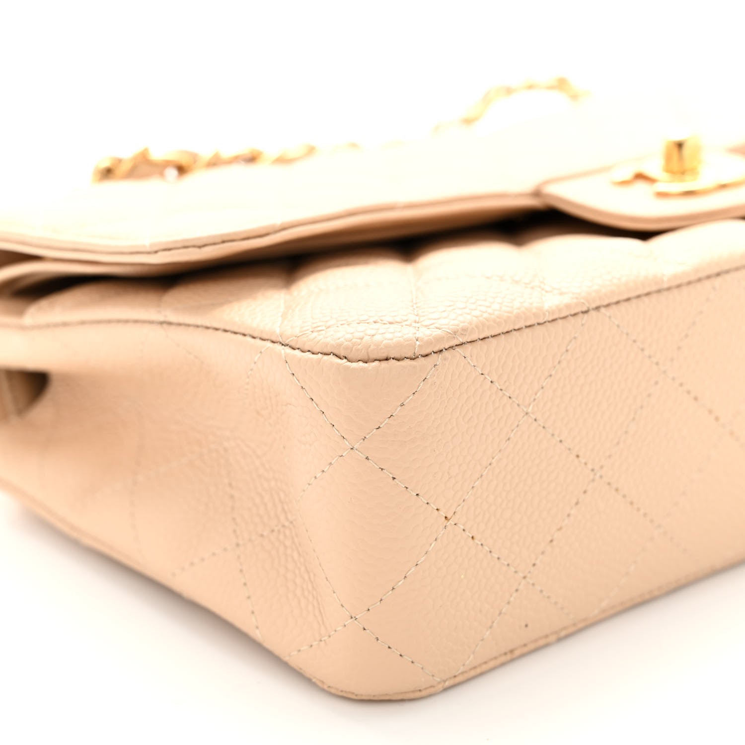 Chanel Caviar Quilted Medium Double Flap Beige 9 of 10