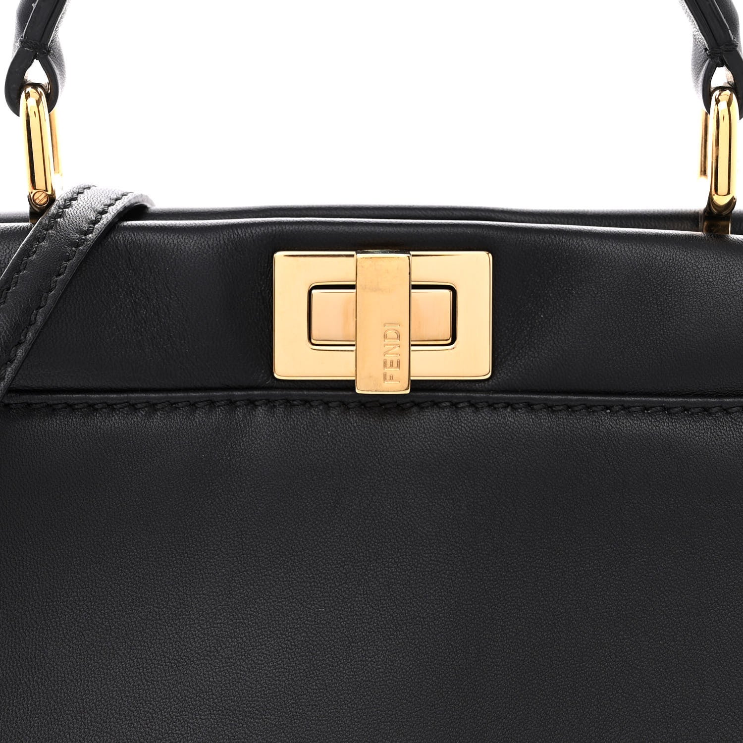 Fendi Nappa Mini Peekaboo Iconic Satchel Black 8 of 10