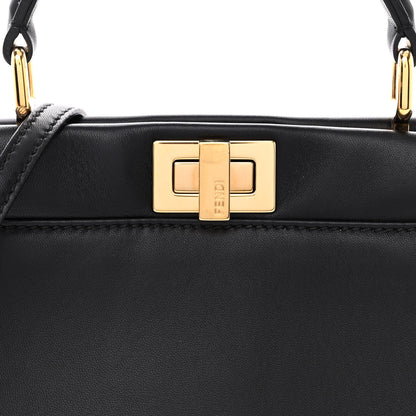 Fendi Nappa Mini Peekaboo Iconic Satchel Black 8 of 10