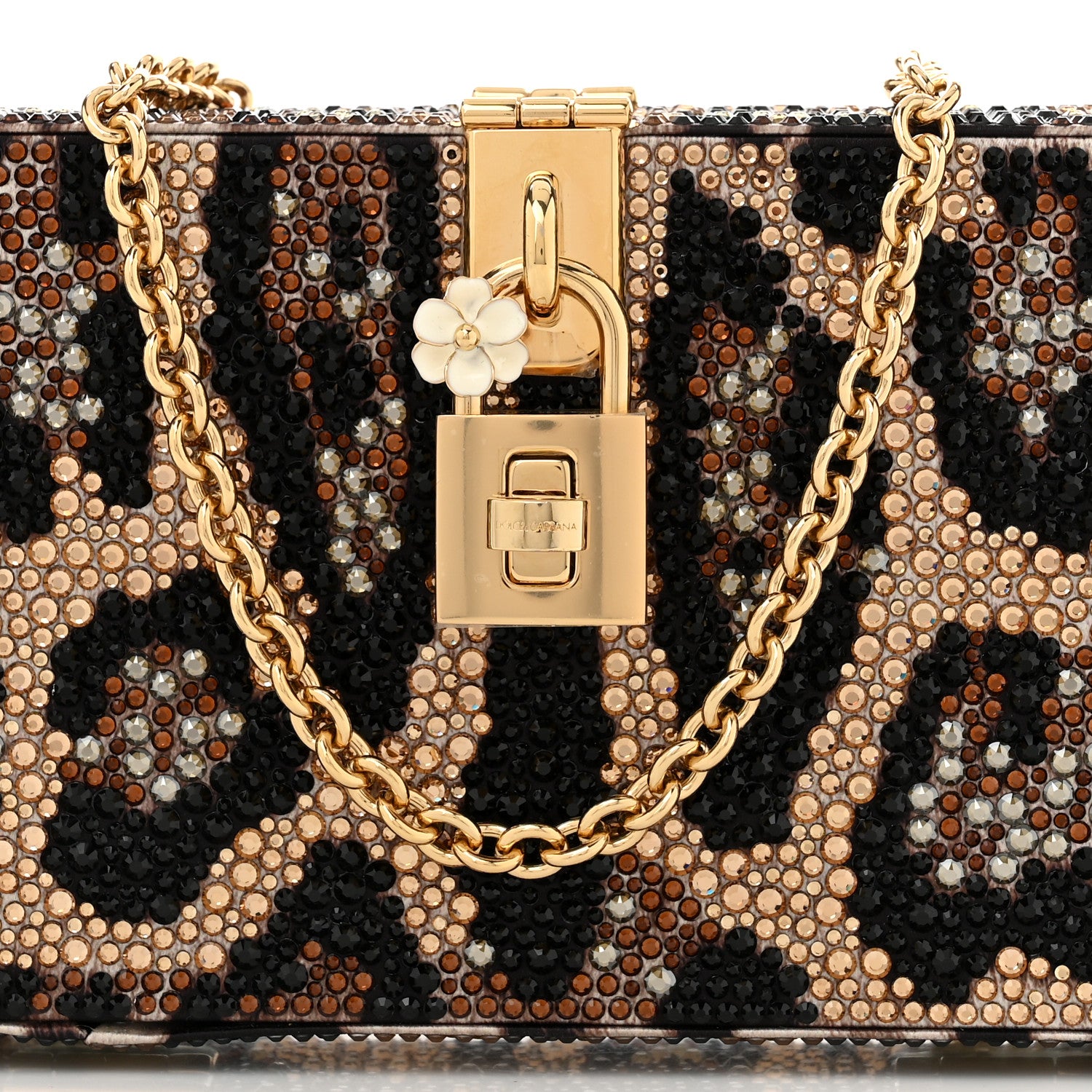 Dolce & Gabbana DOLCE GABBANA Satin Crystal Embellished Box Leopard 7 of 10