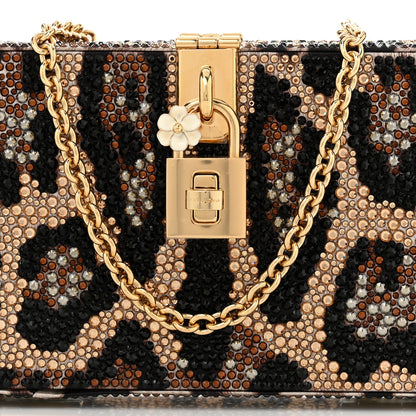 Dolce & Gabbana DOLCE GABBANA Satin Crystal Embellished Box Leopard 7 of 10