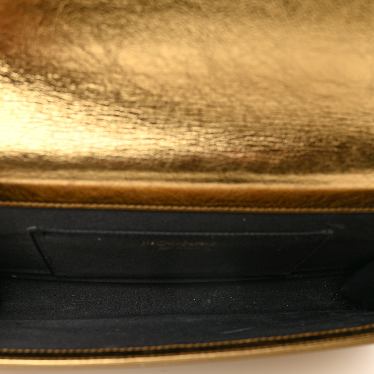 Saint Laurent Metallic Calfskin Monogram Large Belle De Jour Clutch Gold 5 of 9