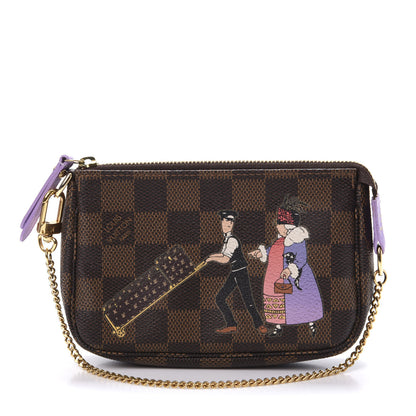 Louis Vuitton Damier Ebene Illustre Mini Pochette Accessories Violet 1 of 8