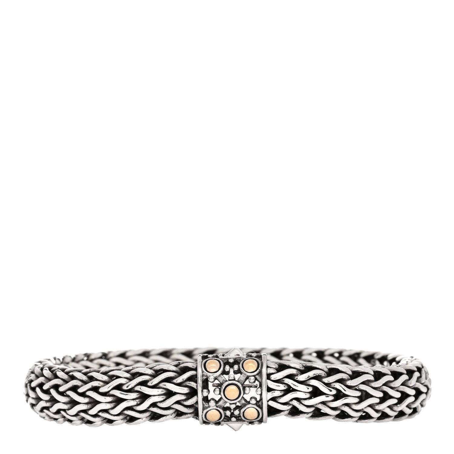 John Hardy Sterling Silver 18K Yellow Gold 10mm Jaisalmer Classic Chain Dot Bracelet 1 of 3