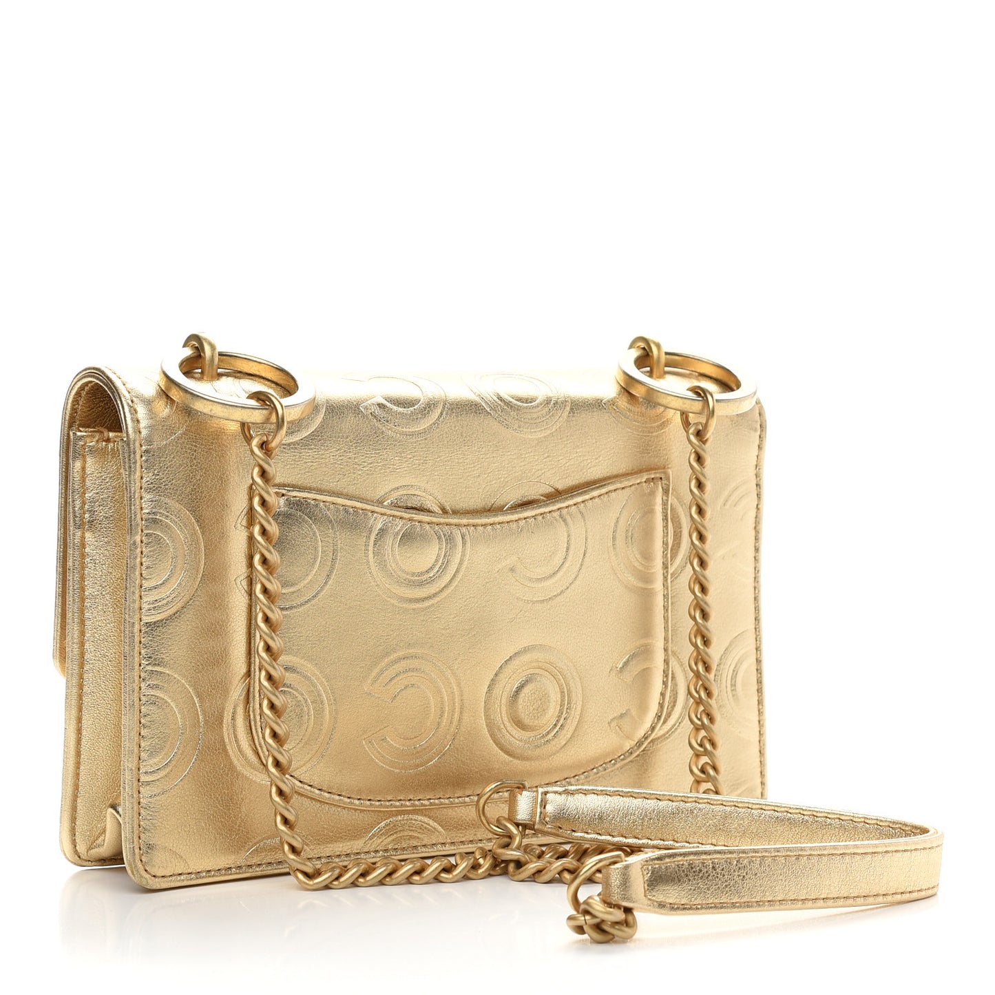 Metallic Calfskin Cocallover Flap Gold