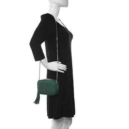 Saint Laurent Grain De Poudre Matelasse Monogram Mini Lou Camera Bag Green Field 2 of 11