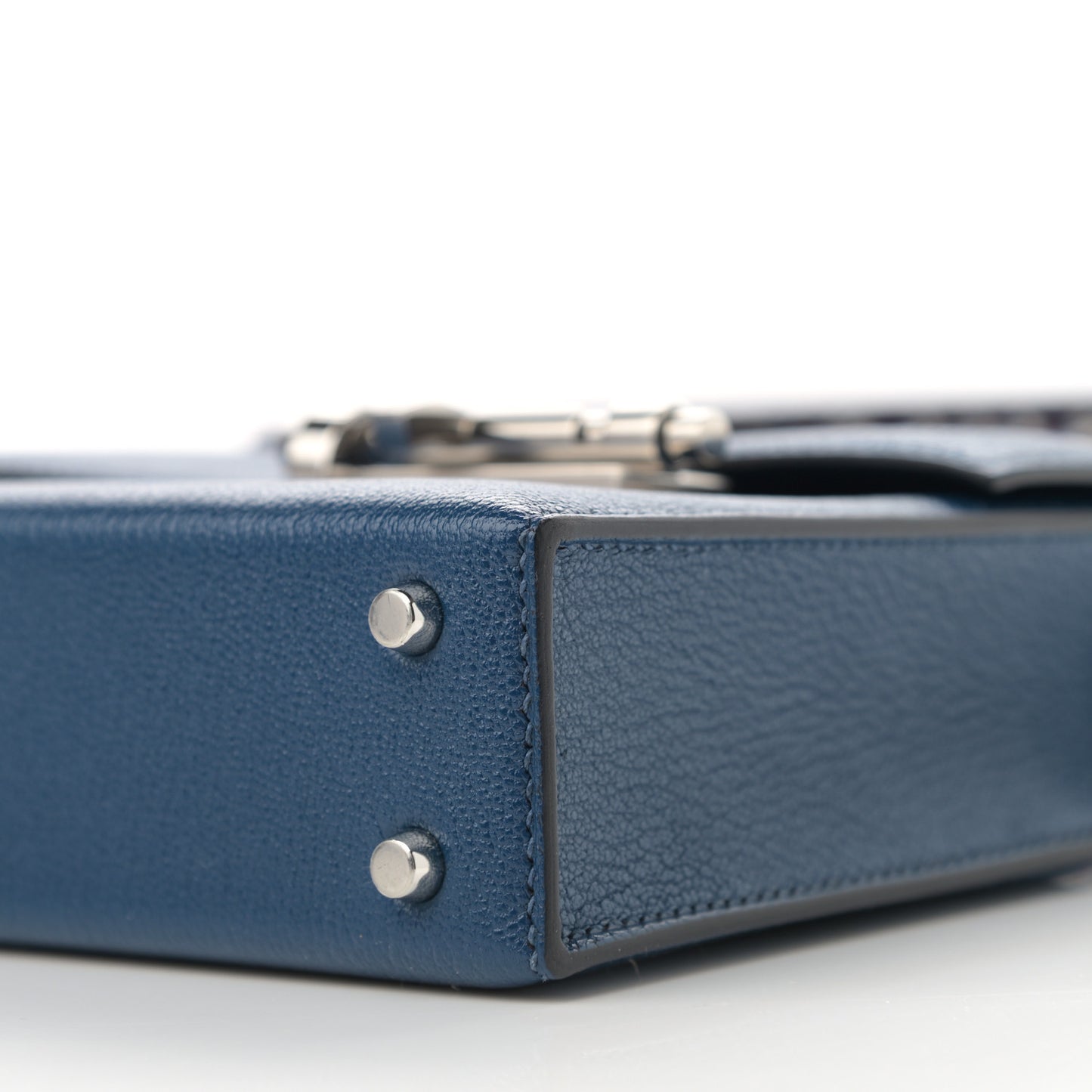 Chevre Mysore Mini Verrou Large Strap Bag Deep Blue