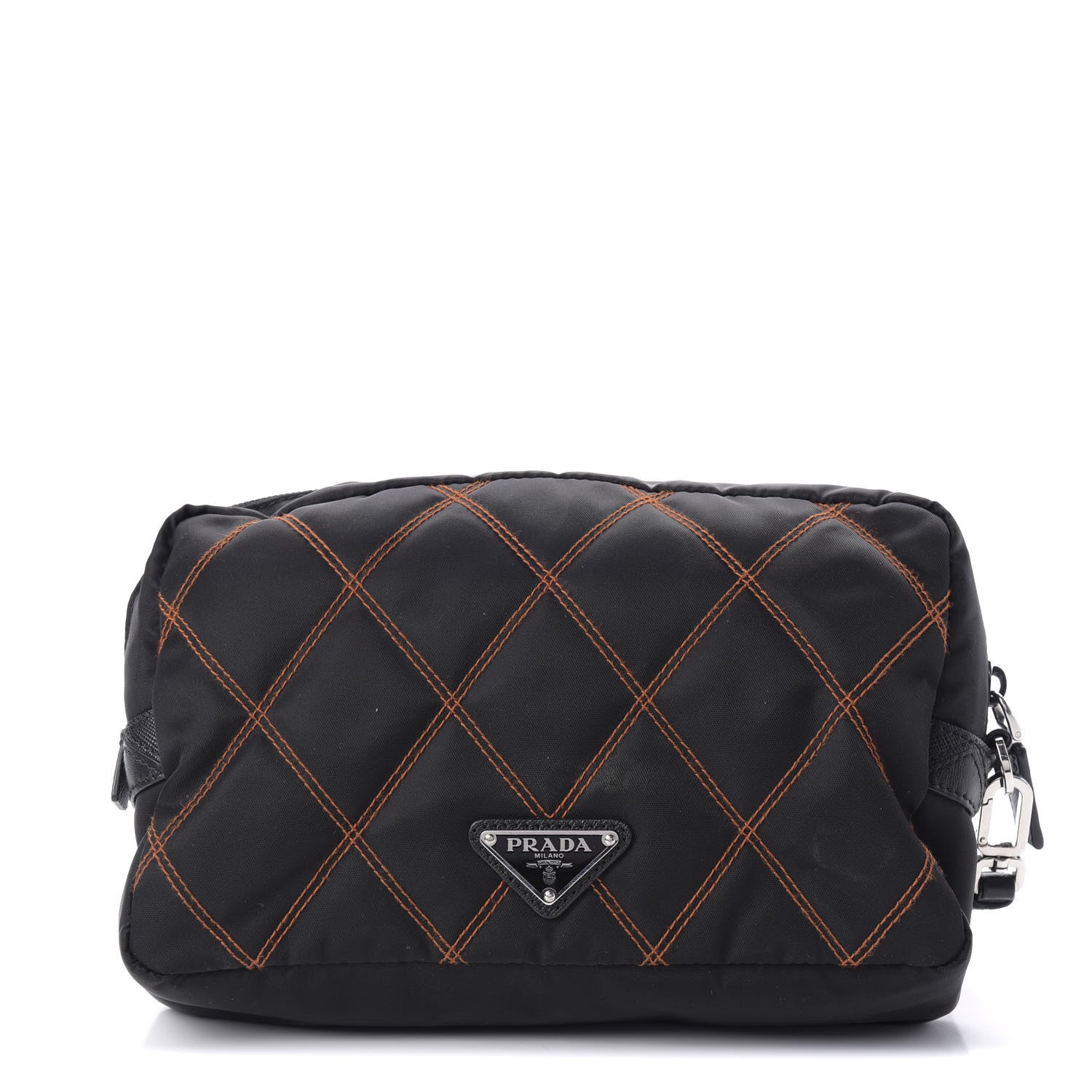 Prada Tessuto Nylon Impunturato Pochette Black 1 of 8