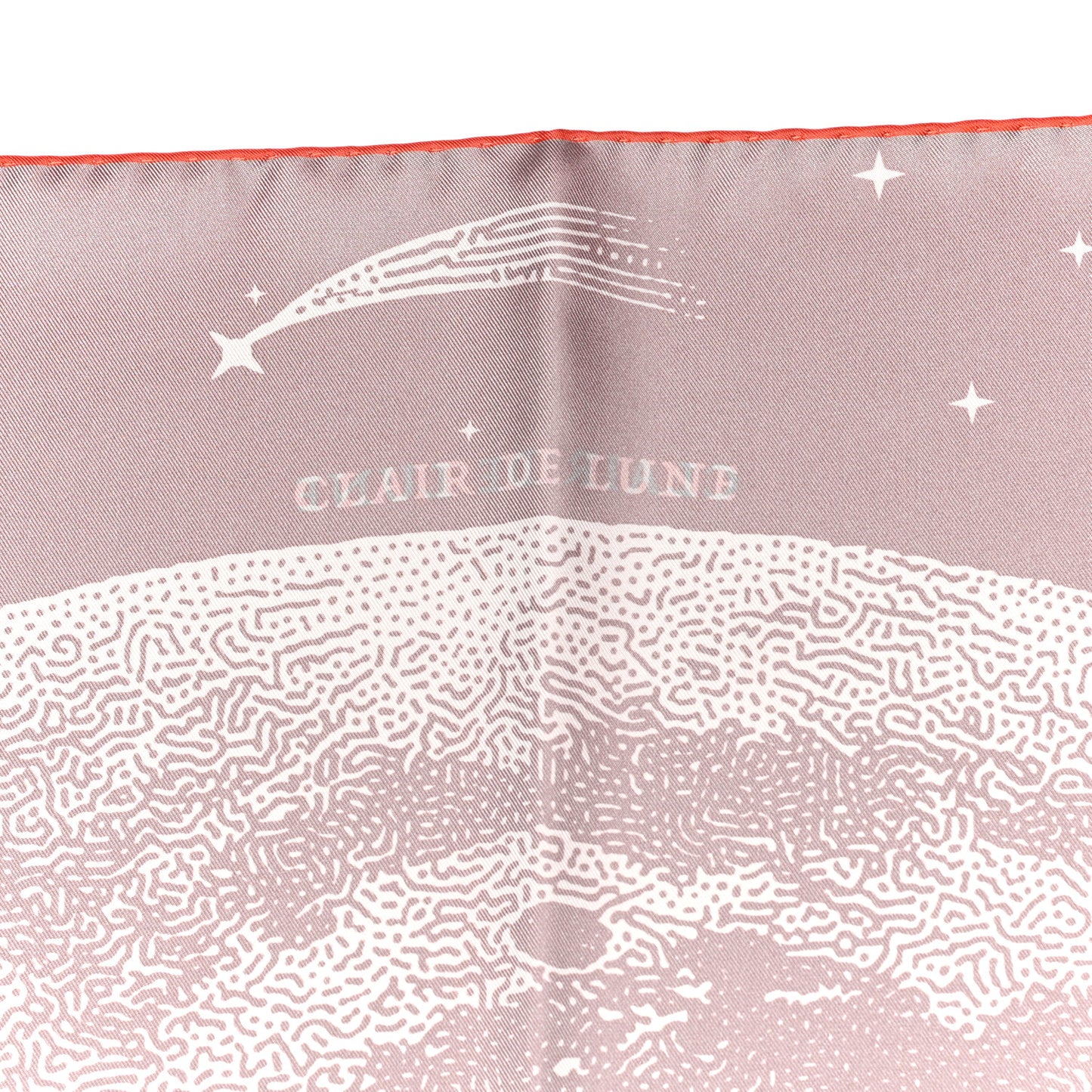 Silk Double Face Clair De Lune Scarf 90 Orange Gris White