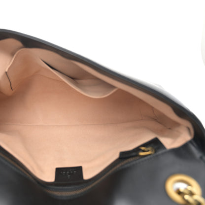 Gucci Calfskin Matelasse Medium GG Marmont Shoulder Bag Black 5 of 12