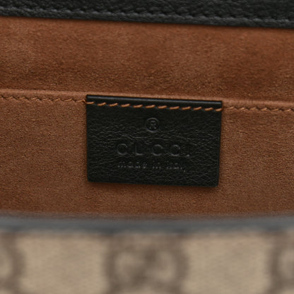 Gucci GG Supreme Monogram Calfskin Small Padlock Shoulder Bag Beige Black Cuir 6 of 11