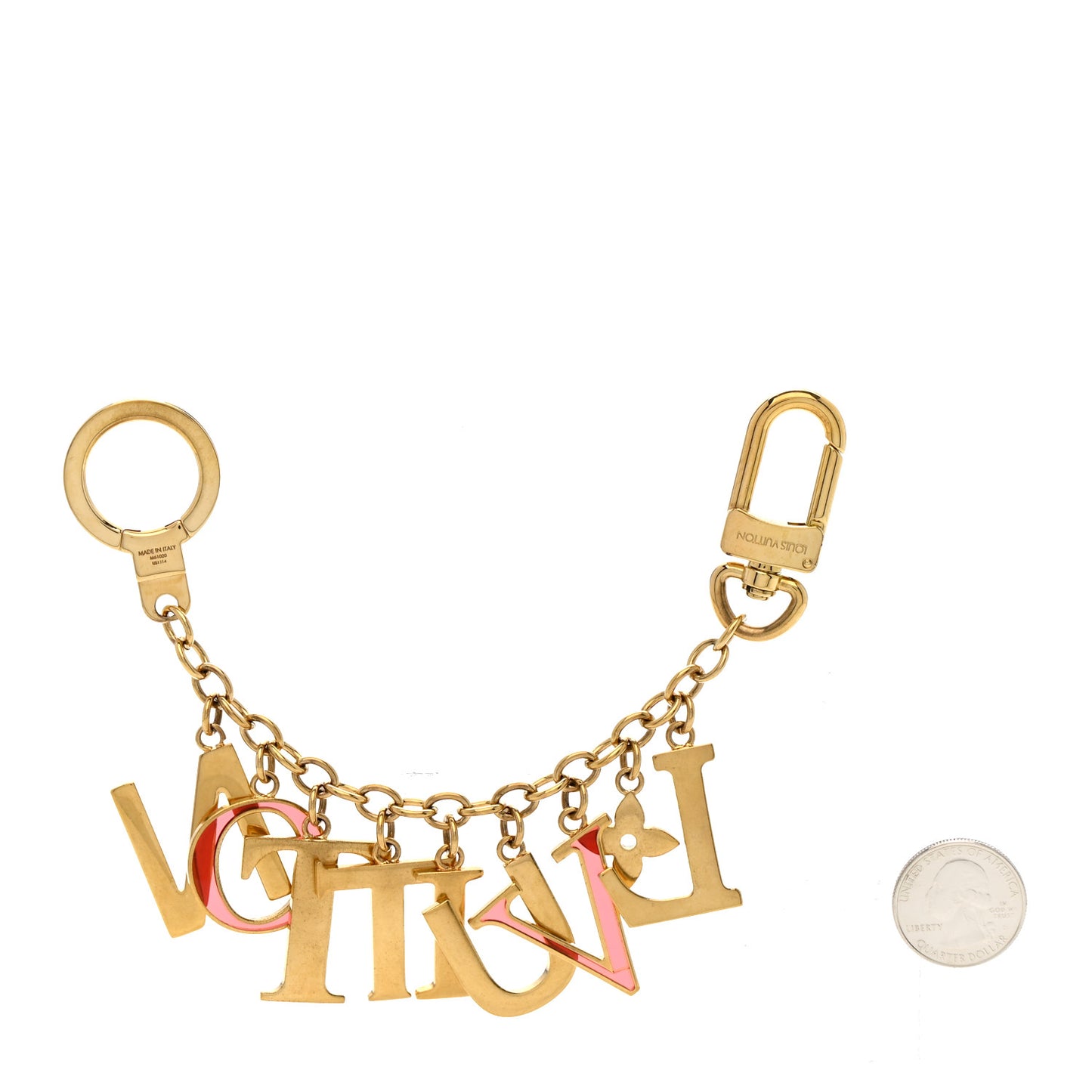 LV Tag Bag Charm Gold