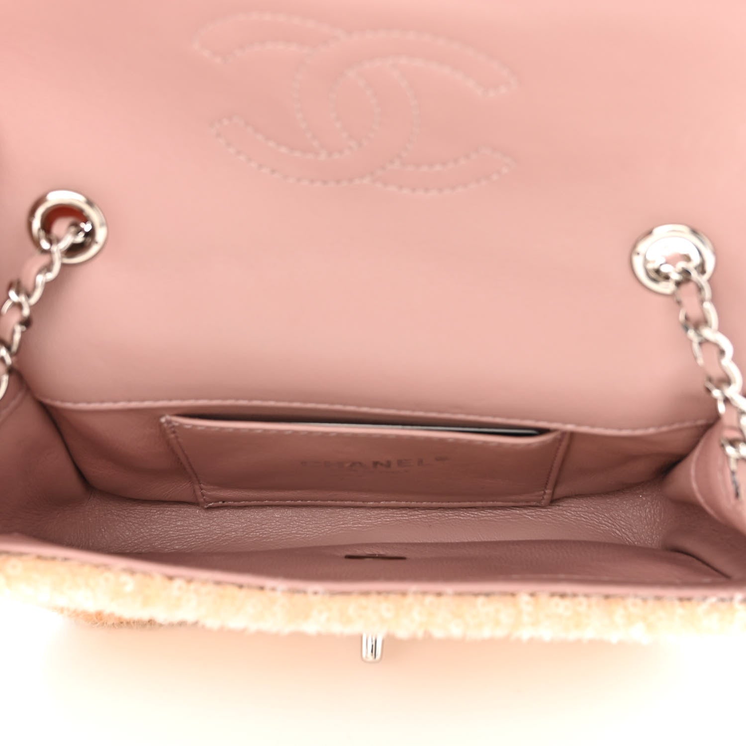 Chanel Sequin Mini Waterfall Flap Pink Blue Yellow 5 of 10