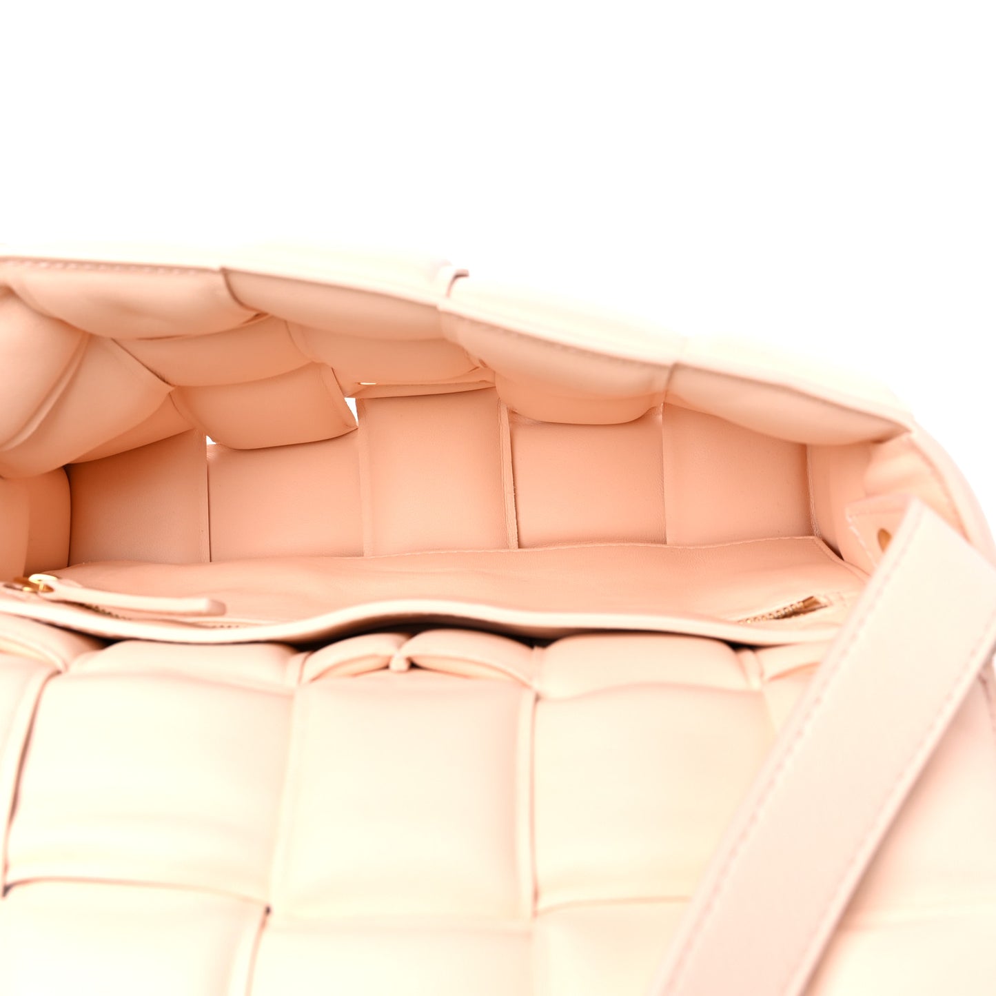 Nappa Maxi Intreccio Padded Cassette Crossbody Bag Melon Washed