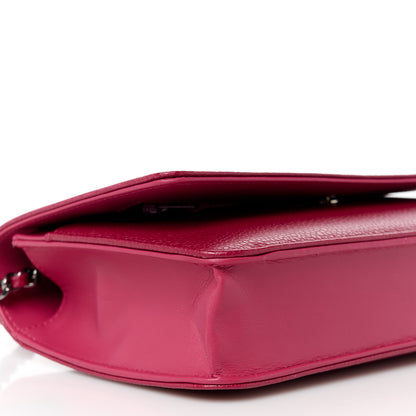 Chanel Caviar Timeless CC Wallet on Chain WOC Dark Pink 10 of 12