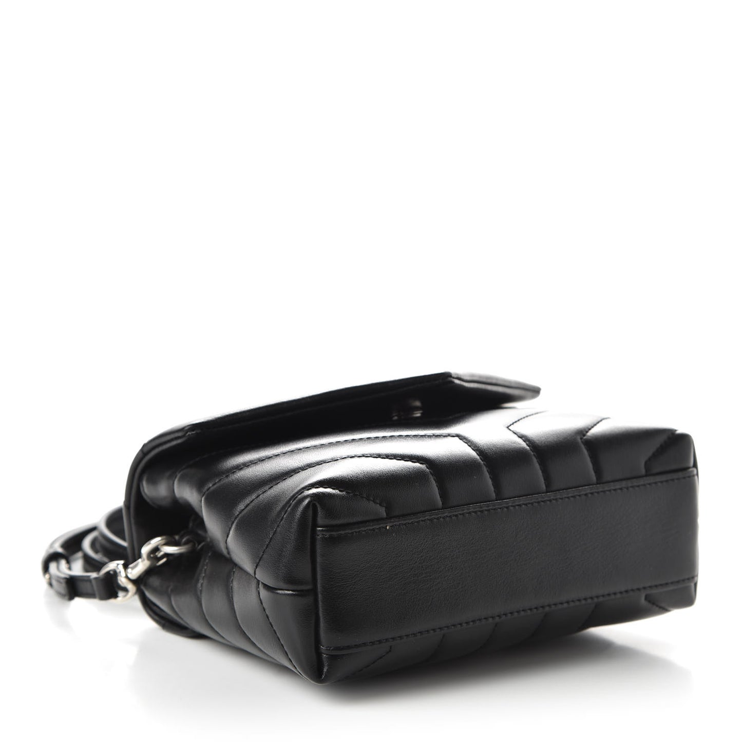Calfskin Y Quilted Monogram Toy Loulou Crossbody Bag Black