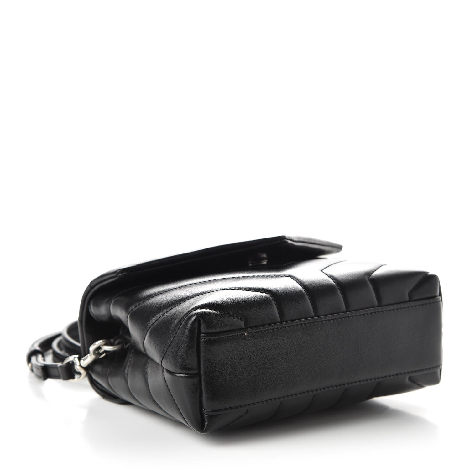 Saint Laurent Calfskin Y Quilted Monogram Toy Loulou Crossbody Bag Black 4 of 9