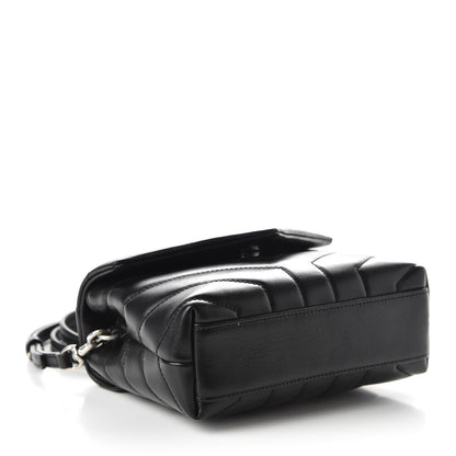 Saint Laurent Calfskin Y Quilted Monogram Toy Loulou Crossbody Bag Black 4 of 9